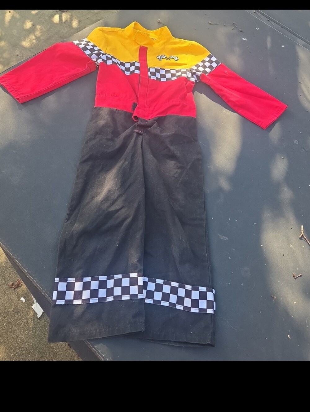 Racing-Inspired Kids Jumpsuit in Red, Yellow & Black Costume